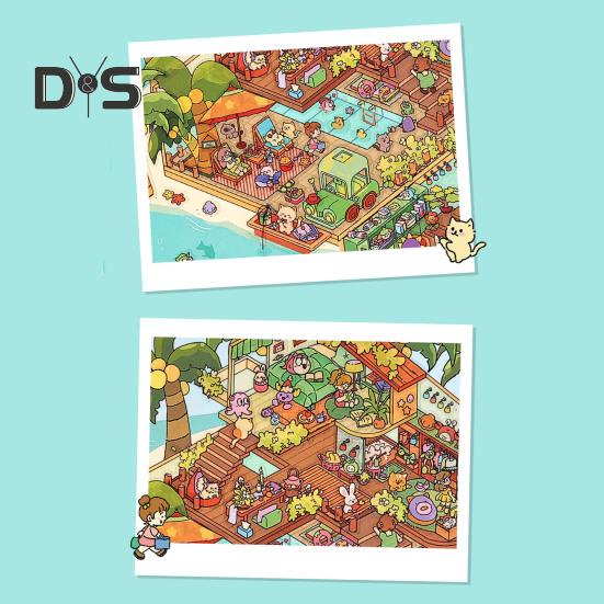 2 Sets DIY 3D House Scene Stickers with Background Boards Creative Mini Room Craft Stickers for Stress Relief And Fun Interactive Gifts