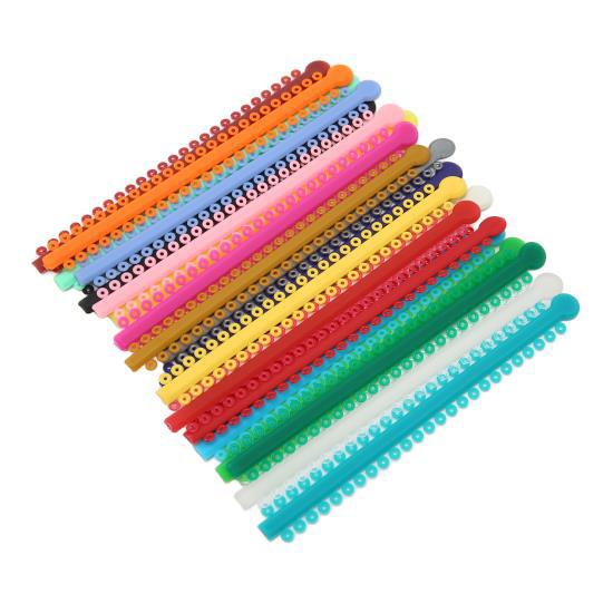 20 proužků kravatový PU elastický vícebarevný kroužek