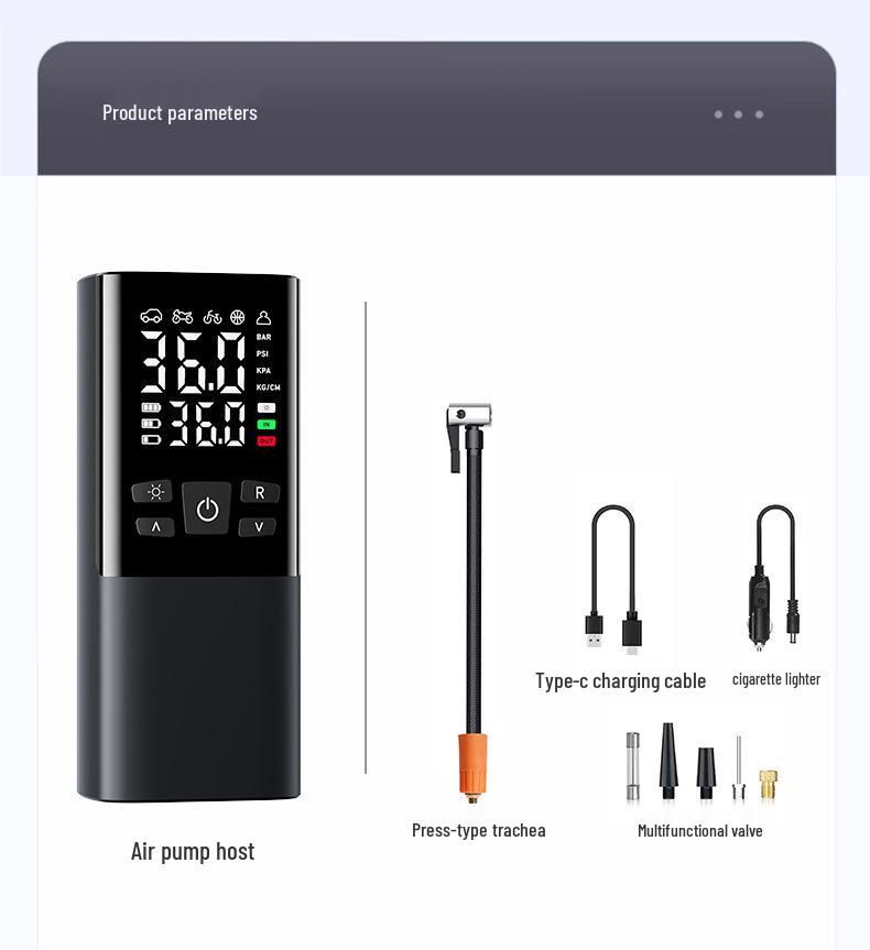 Portable Mini Wireless Car Tire Inflator with Digital Display