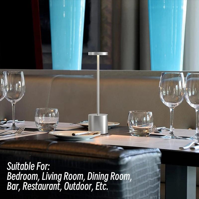 Simple LED Rechargeable Touch Metal Table Lamp Three Colors Bedside Creative Ambient Light Bar Outdoor Decoration Night Light