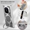 Stylish Transparent Electroplated 360° Rotating Stand Drop-Proof Hard PC Case for Huawei Mate X7 Foldable Screen.