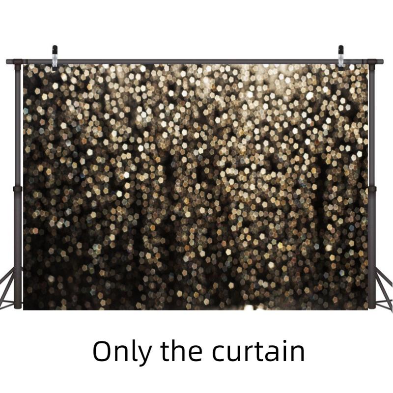 

Cloth Photographic Backdrop Glittering Gold Highlights Festive Home Decoration DarkSilver