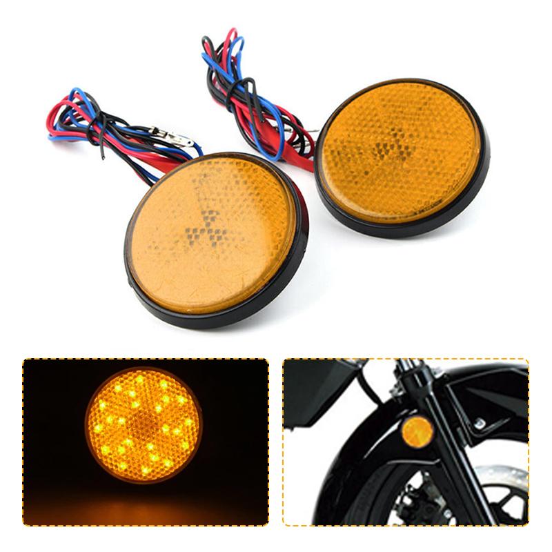 Round LED Turn Signals Light 12V Motorcycle 2inch Side Marker Lamp Rear Reflector Brake Lamp Taillight For Dirt Bike Cafe Racer