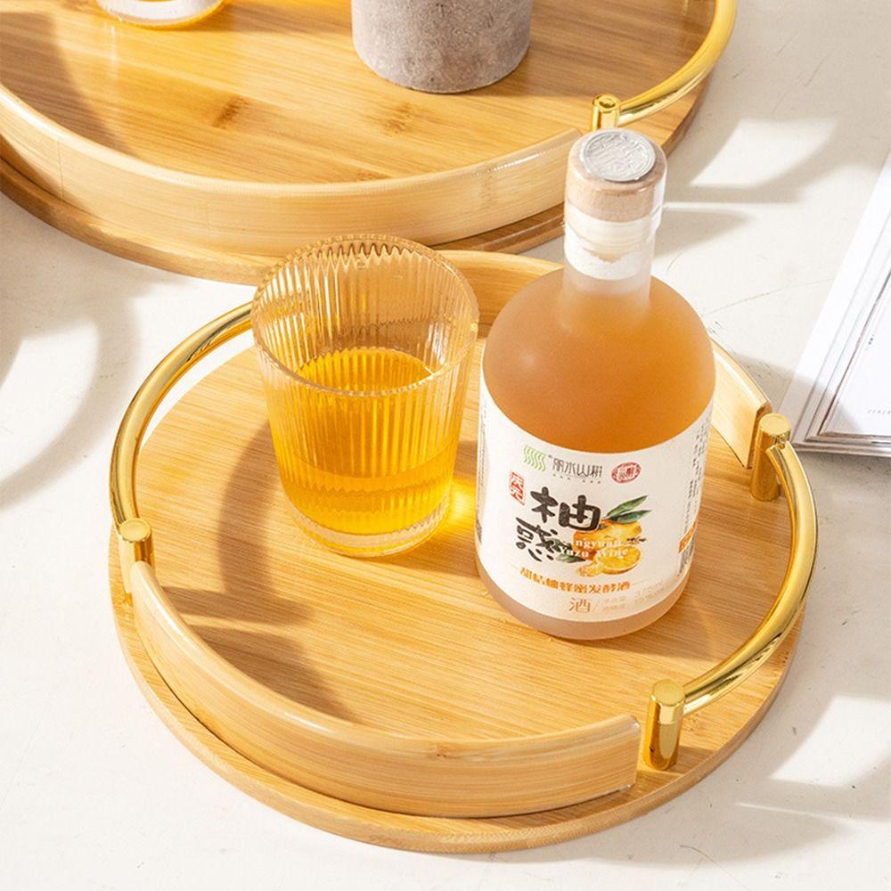 Vintage Tea Bamboo Tray Round Bread Pallet Japanese Style Eating Basket  Camping