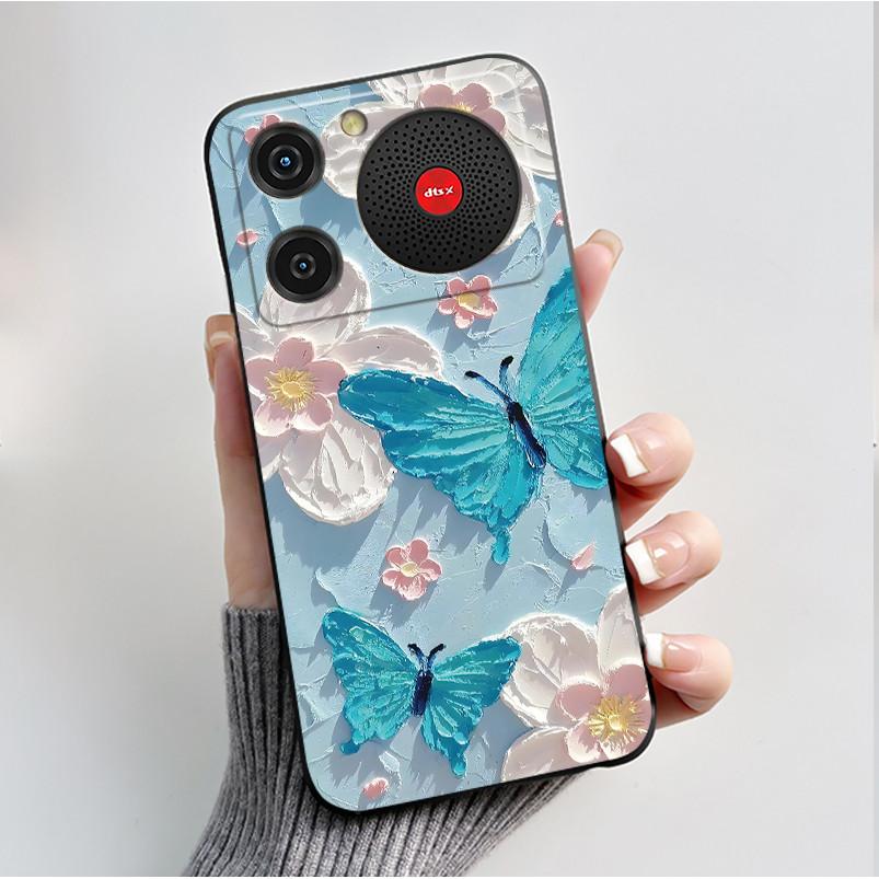 For Nubia Music Case Z2353 Butterfly Flowers Silicone Phone Cover For ZTE Nubia Music Funda Protection Shockproof Bumper Shell