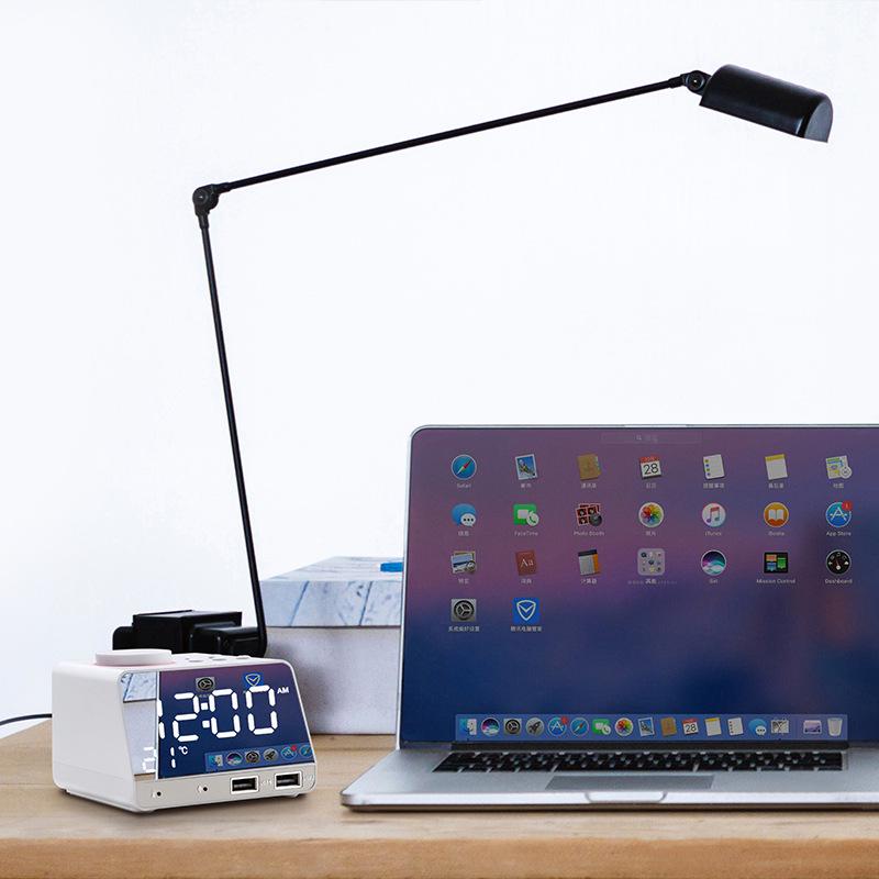 K11 Wireless Alarm Clock: Bluetooth Speaker, LED Mirror, USB Phone Charging, Smart Radio