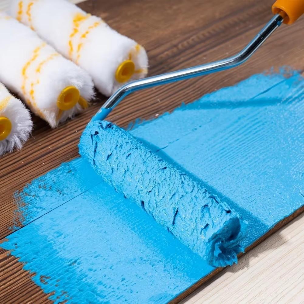 1Set/11PCS 4-12 Inch Roller Brush Long-Haired 360° Rotation Paint Roller Kit Replaceable Brush Head Polyester Blend