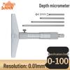 Round-Tip Depth Micrometer 0.01mm, 0-25/0-100mm Range