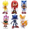 AjieQaQ Sada figurek Sonic the Hedgehog, 6 kusů, vícebarevný model anime postavičky, 7 cm, sběratelský displej