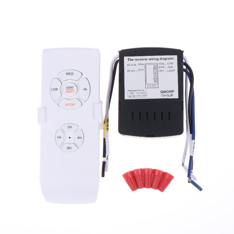 Mini Ceiling Fan Light Remote Control Kit 110-240V AC Timing Control Switch for Small Apartment Home Use