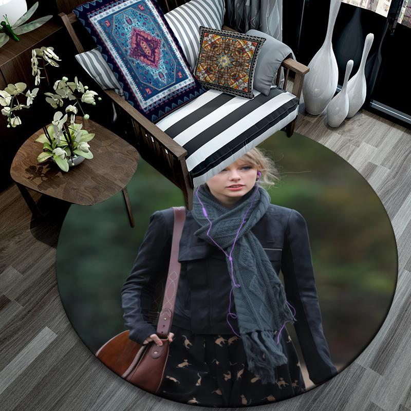 Taylor pattern round rug,Carpet Rug for Living Room Bedroom Playroom ,Non-slip Floor Mat,Holiday Gifts and Birthday Gifts.