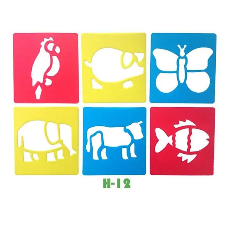 6 plastikowych szablonów do rysowania obrazków, szablonów linijek, artykułów biurowych, papieru artystycznego DIY, kolorowanek, narzędzi do rysowania i skrobania TMZ