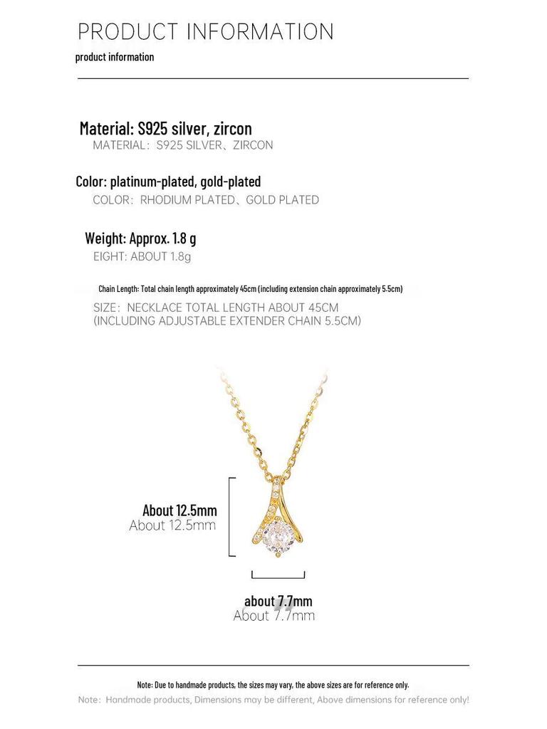 Banyan Tree S925 Silver Elegant Zircon Clavicle Necklace for Women