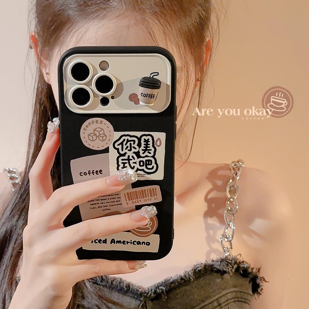 For IPhone 17 Phone Case 3D Coffee Cup 15 for Apple 13 ProMax Personality Tag 16 Large Window 12