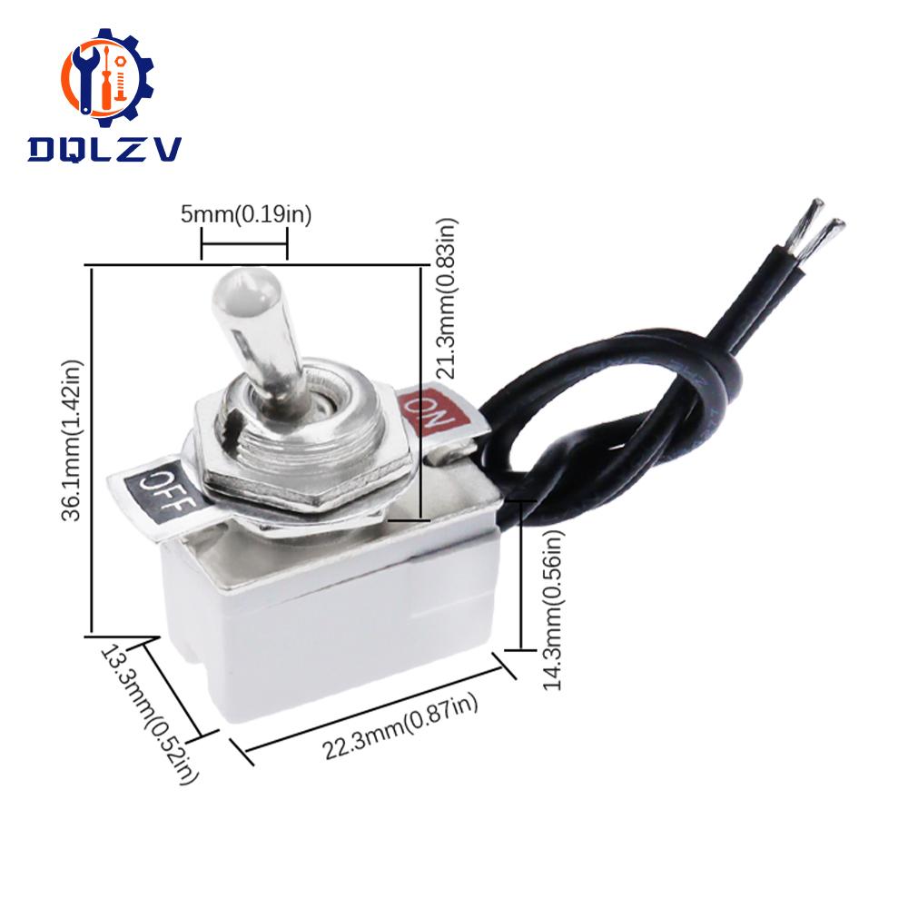 Mini Toggle Switch High Quality AC 6A/125V 3A/250V 2 Pin Toggle Rocker Switch ON/Off Latching Heavy Duty Car