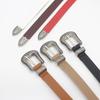 Style Retro Engraved Silver Buckle Belt Women'S Coat Decoration Multi-Color Antique Alloy Buckle Belt Women