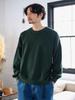 B:MING LIFE STORE by BEAMS Men's 12-Gauge Long Sleeve Crew Neck Knit, Single Rib, Wide Fit, Green, Size S_92150361286
