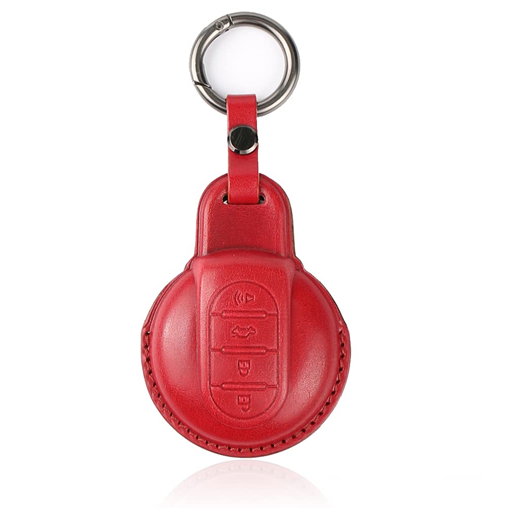

Hearsheng Cowhide Leather Smart Key Case for Mini MINI Crossover MINI Clubman Key Protective Stain and Scratch Designed to Resist Falling Cooper,