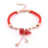 Zodiac Lucky Money Bag Titanium Steel Gold Gourd Red Rope Bracelet