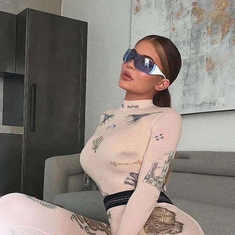 Óculos de Sol Sem Aro Designer de Marca Mulheres Para Homens Peça Única Tendência Luxo Óculos de Sol Rebite Steampunk Tons de Rosa Uv400