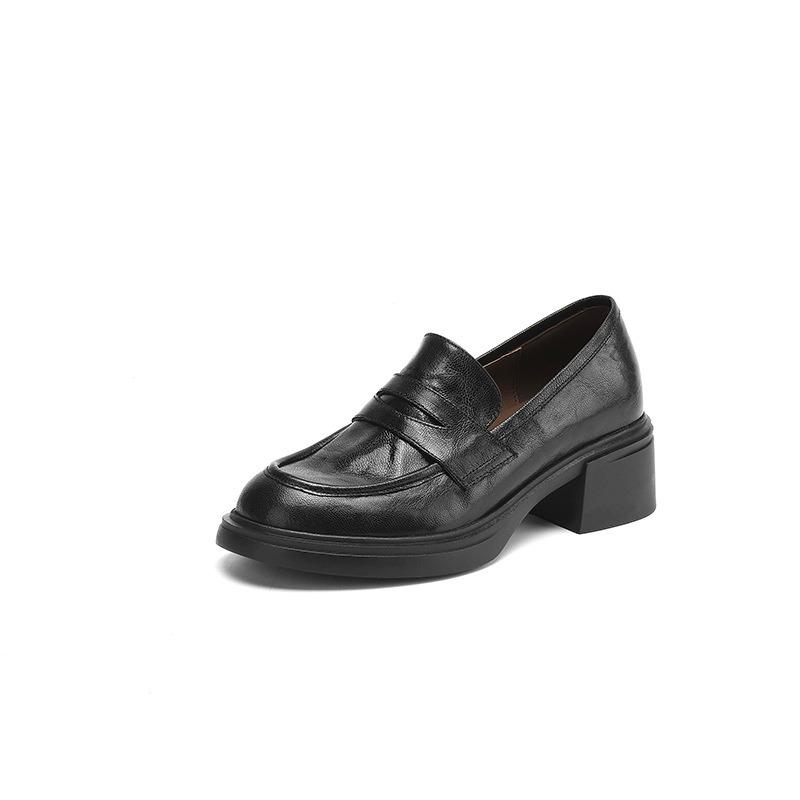 cm ultra-quiet~ New single shoes women's thick heels, small leather shoes, small leather shoes women's thick soles