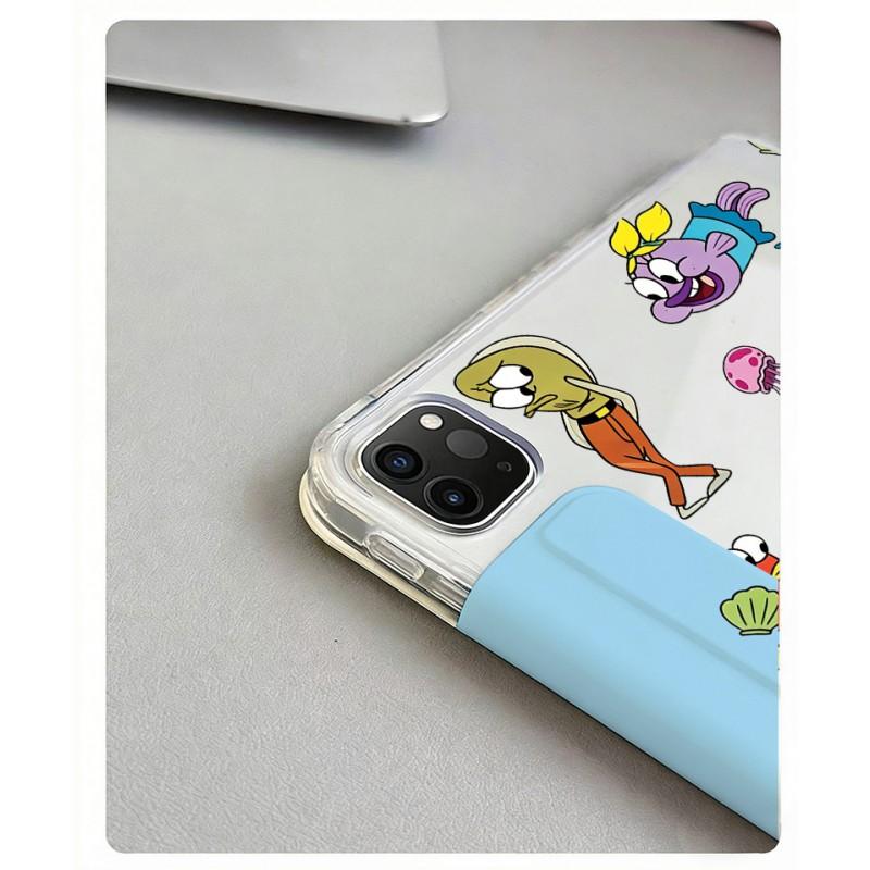 Magnetic Detachable Multi-Fold Case IPad 10.2 10.9 Air 11 Pro With Auto Sleep Acrylic PU Leather Cartoon Design