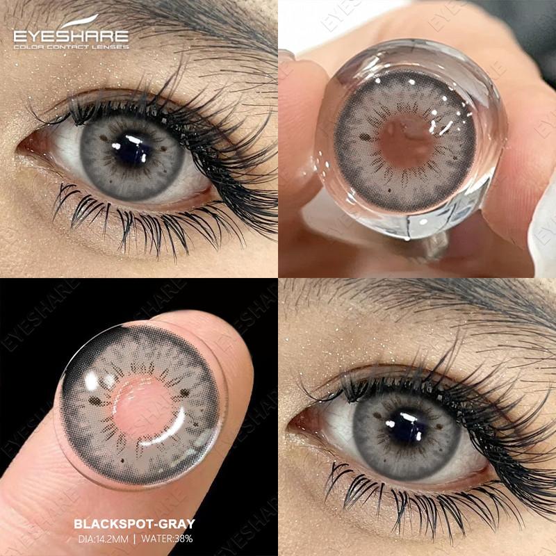 (0~-6.00 Grade) EYESHARE 1 Pair Colored Contact Lenses with Degree Diopter Contact Lenses Prescription Lens