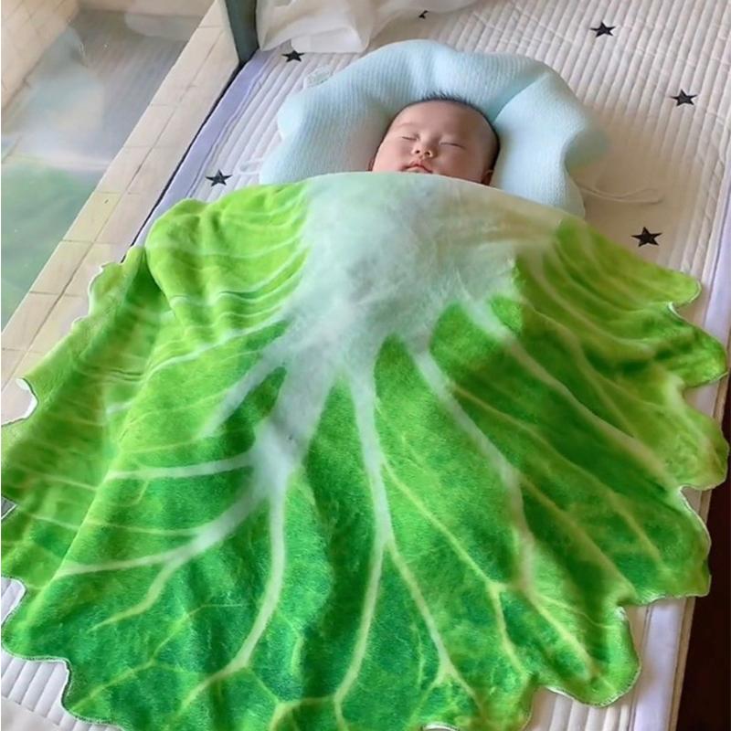 Non-Toxic New Modelsbaby Flannel Blanket Burrito Baby Wrap Blanket With Hat Pancake Chinese Cabbage Blanket Baby Warm Quilt