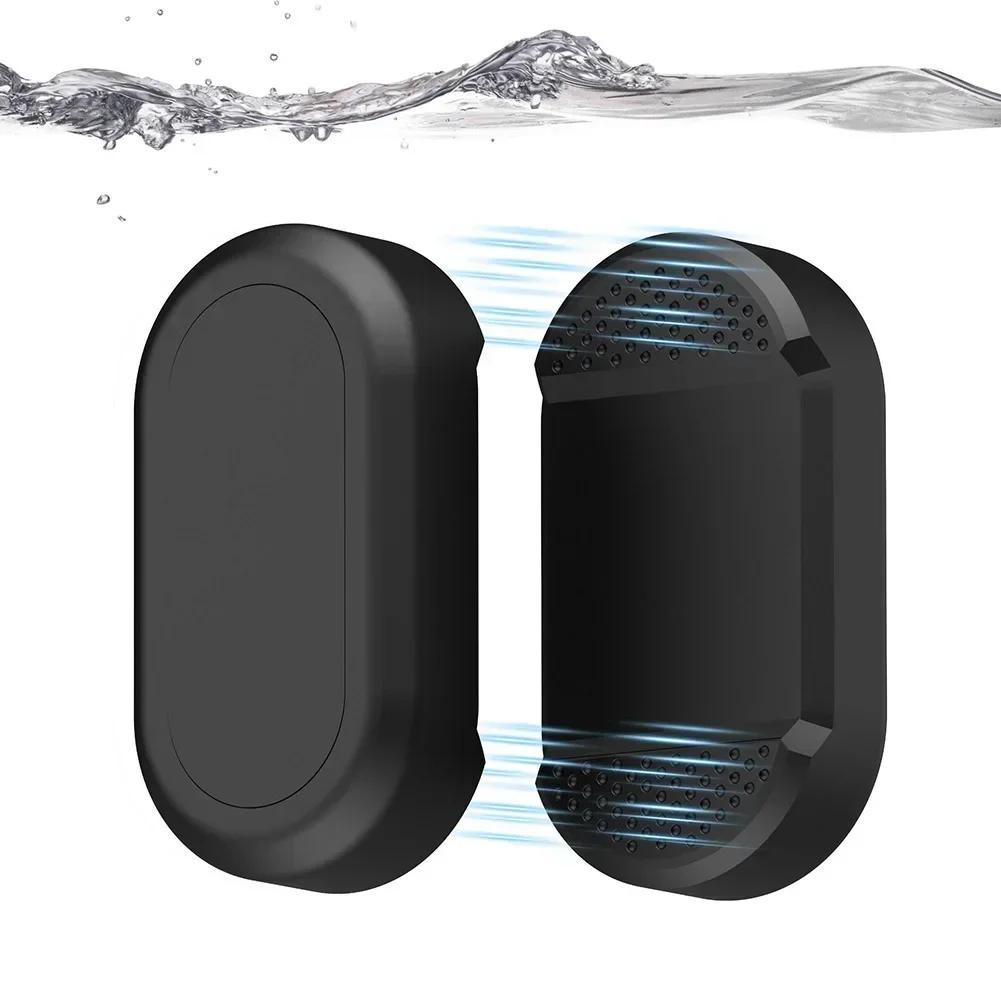 Black Waterproof Magnetic Case For Samsung Smart Tag 2 Silicone Protective Holder With Dual Mounting 5.6x3x1.52cm