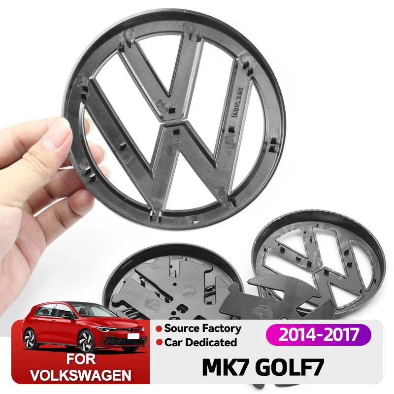 BSK1 Valve Stems Caps Emblems 135mm 113mm Car Styling Front Grille Emblem Rear Trunk Lid Badge Accessories For Volkswagen Golf7 Mk7 G