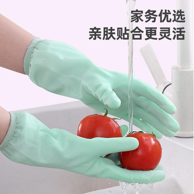 Household Dishwashing Gloves Special for Women To Work Clean Waterproof Laundry Household Kitchen Summer Rubber Gloves To Brush Dishes