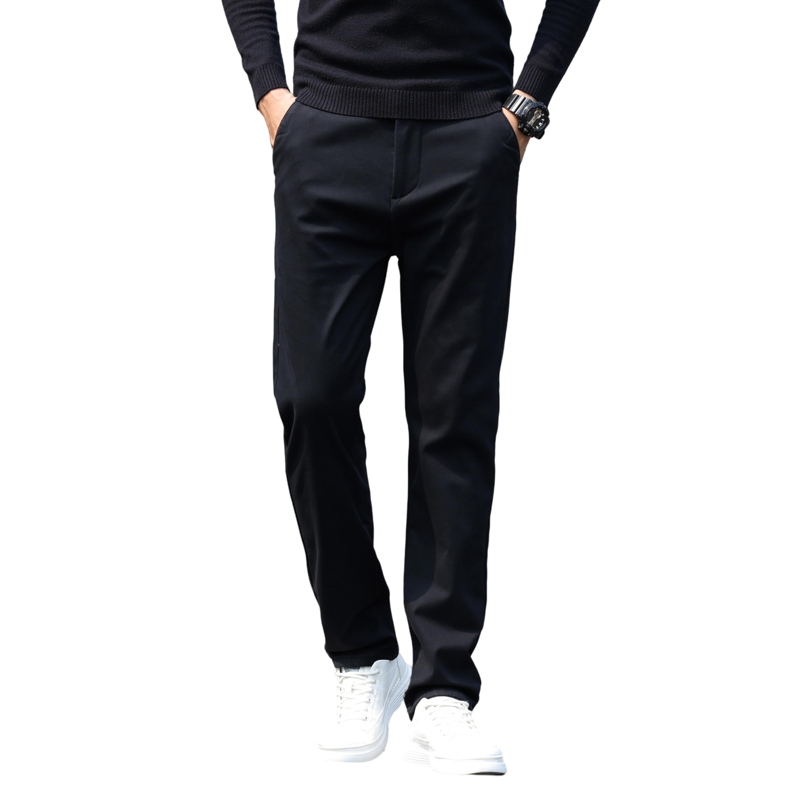 

Men s Stretch Golf Pants with Belt Loops, Extra Stretchy, Plus Sizes, Black, Size W29