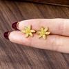 Vietnamese Zircon Star Flower Stud Earrings - Light Luxury Style with Long-lasting Color Retention