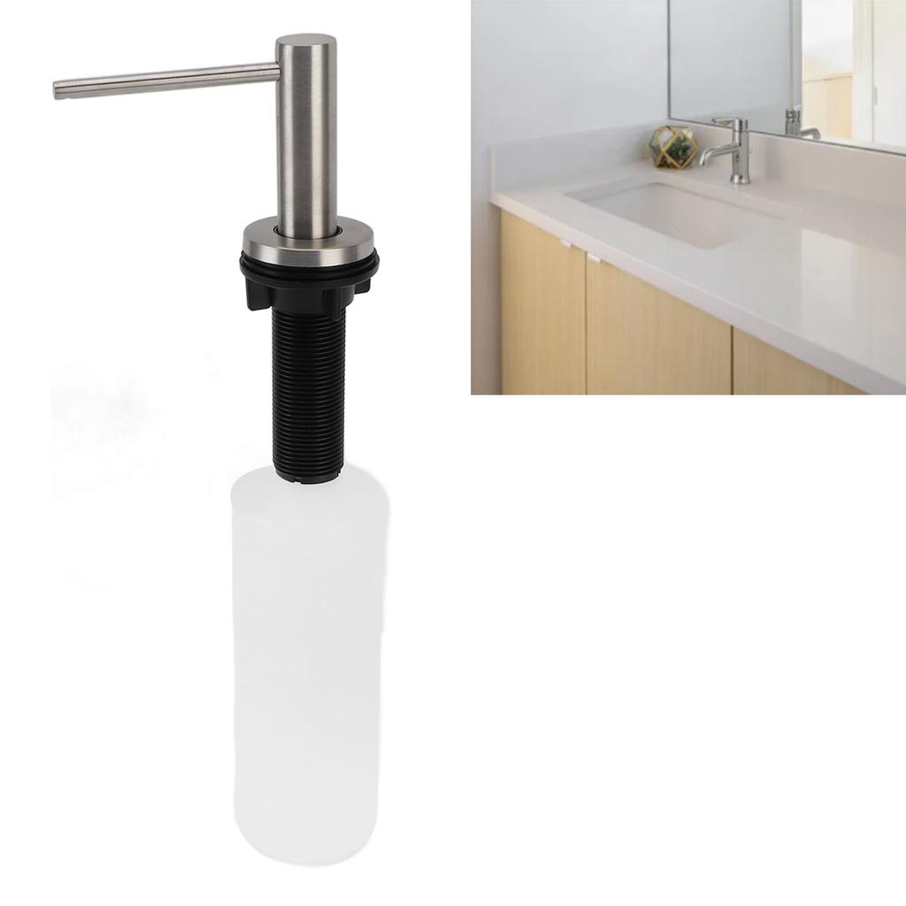 Soap Dispenser for Kitchen Sink Built in Sink Soap Dispenser Kitchen Soap Pump Head Dish Soap Hand Lotion Dispenser with Refillable 350ml Bottle
