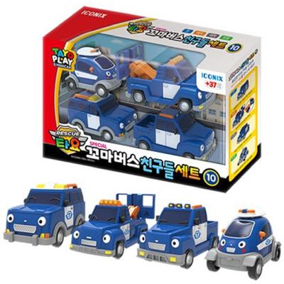 Tayo Little Bus Friends Special V.10 Mini Car 4dílná sada hraček Policejní tým