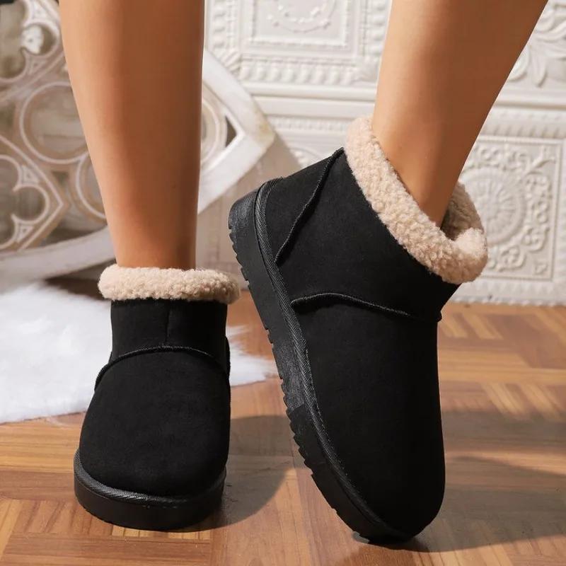 Women Boots 2025 New Fashion Outdoor Shoes Women New Platform Push Size Ankle Boots Women Thickened Fluff Luxury Warm Snow Boots