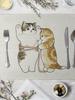 Placemat For Dining Table Cute Cat Cartoon Animal Mat Coaster Creative Printed Heat-resistant Kitchen Dining Accessories Hot Pad
