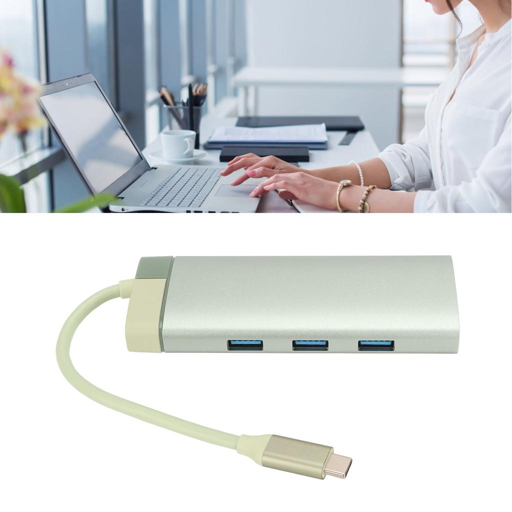 6 in 1 Docking Station Type C to PD 3USB3.0 High Definition Multimedia Interface RJ45 Expansion Dock