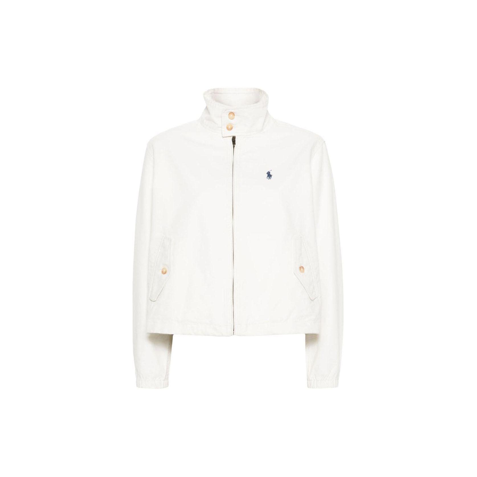 

Polo Ralph Lauren Однотонная куртка с высоким воротником на молнии, свободного кроя, повседневная, женская куртка, молочно-белая 211936442-005 XL