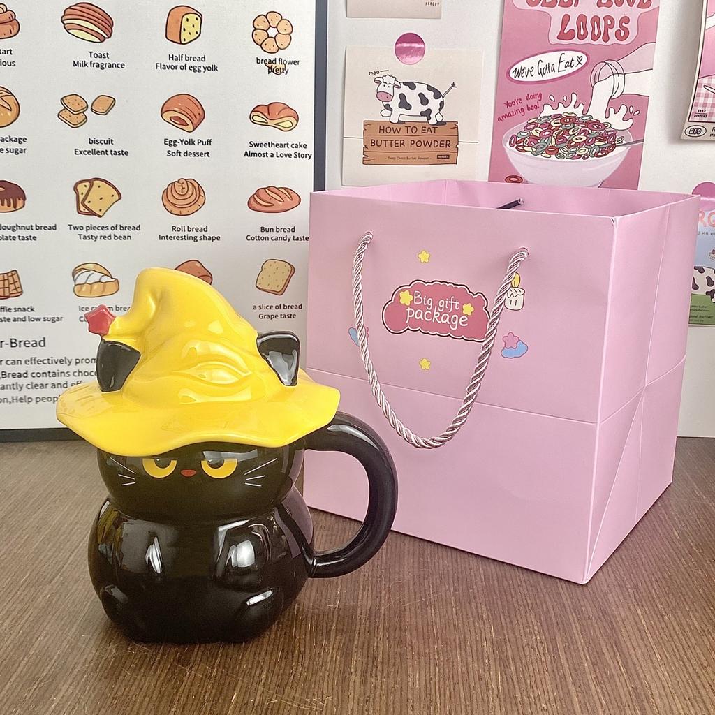 Creative Personality Magic Hat Cat Mug Halloween Ghost Ceramic Cartoon Cup Cute Female Couple Water Cup