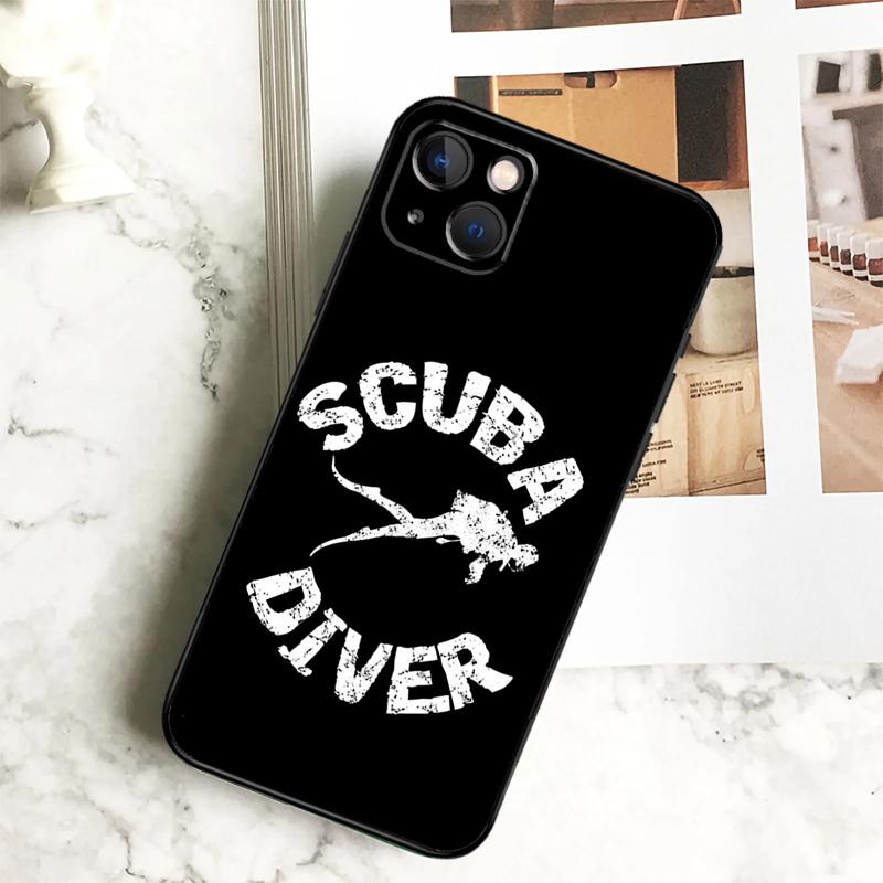 Scuba Diver Diving Phone Case For iPhone 17 16 15 14 13 11 12 Pro Max Plus 12 13 Mini 16e 17 Air Cover Coque