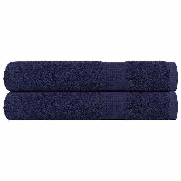 VidaXL Serviettes de sauna 2 pcs bleu marine 80x200 cm 100% coton, serviette, serviette de bain, serviette en coton 136791