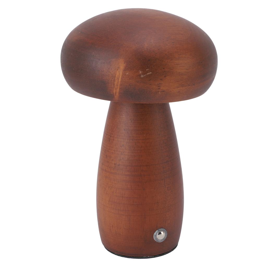 Wood Mushroom Lamp USB Charging Mushroom Table Lamp Touch Control Dimmable Bedside Light for