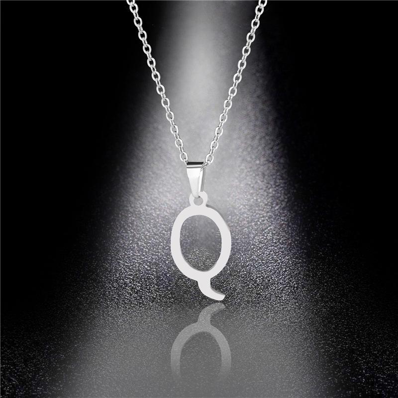 Simple English Letter Necklace Collarbone Chain Women Fashion Jewelry 26 Alphabet Pendant