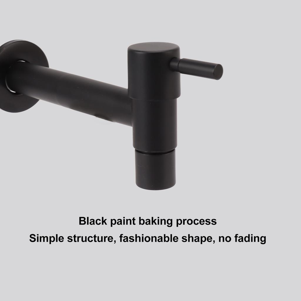 G1Celsius2 Wall Mounted Cold Water Tap 304 Stainless Steel Single Handle Cold Faucet Bathroom Garden Faucet Tap Black