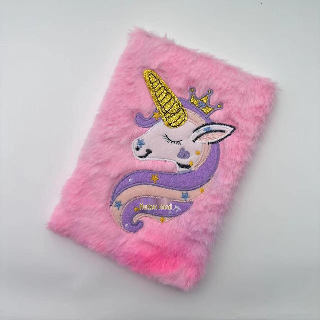 Cute Plush Embroidered A5 Cartoon Notebook Diary