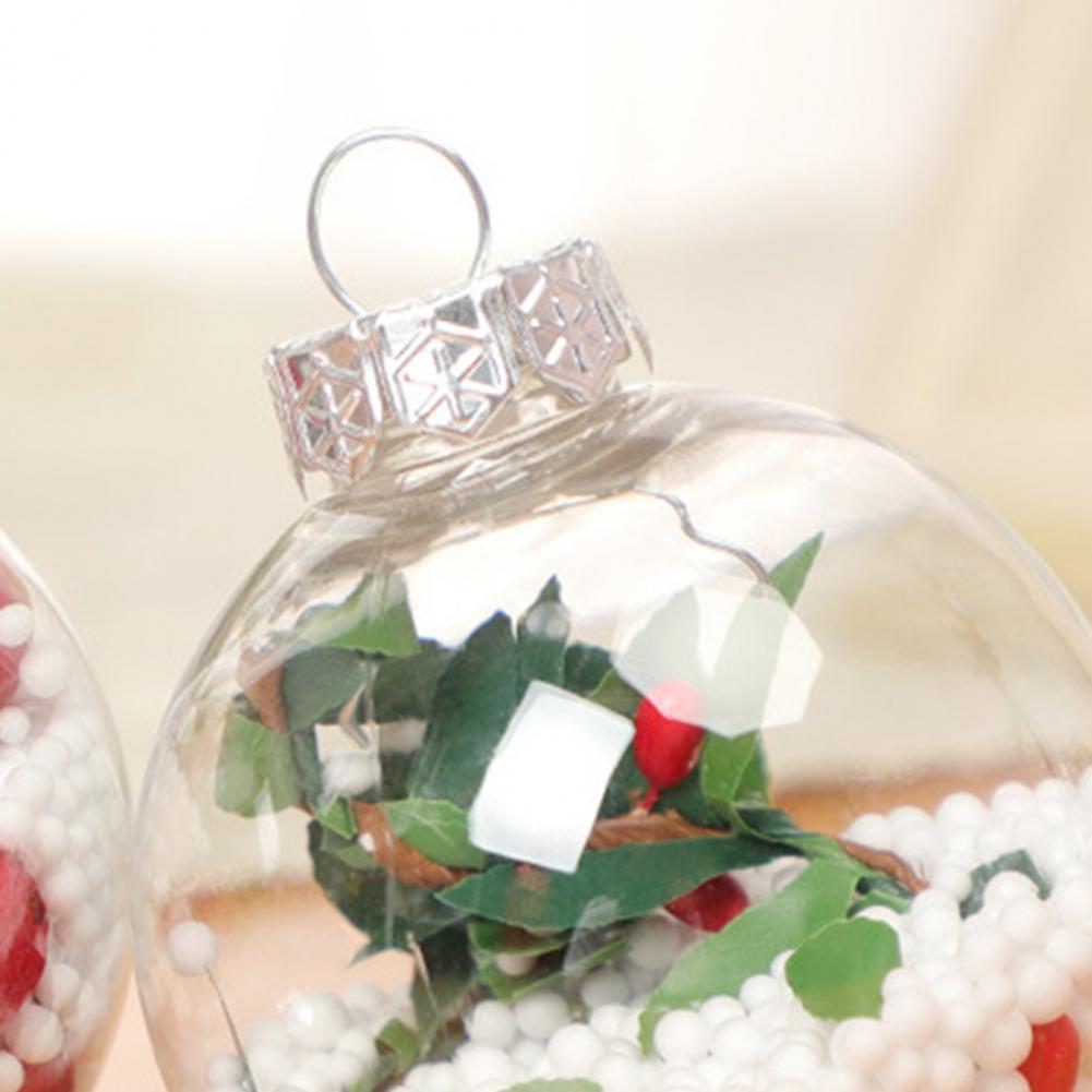 5pcs Perspective Christmas Tree Ball Paintable Christmas Ball with Bottle Cap Minimalist Christmas Clear Ball Home Decoration Navidad