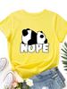 T-shirt pour femme imprimé panda mignon, tendance, polyvalent au quotidien, à manches courtes, col rond, adapté à toutes les saisons