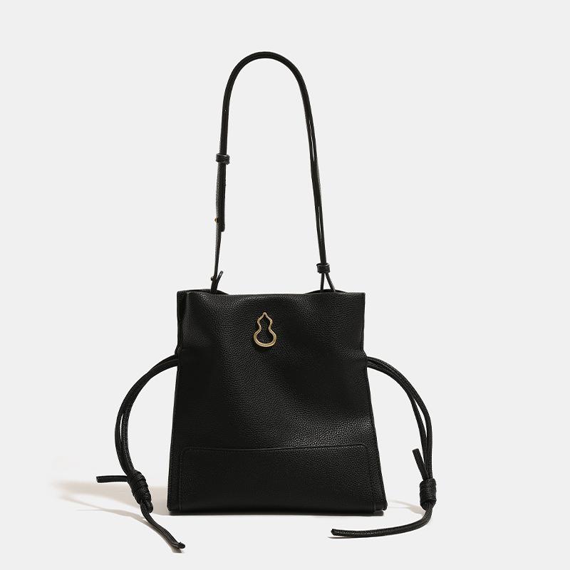 Drawstring Knot Ruibao Large Capacity Gourd Tote Bag Crossbody Bag New Single Shoulder Soft Bag Bucket Bag Blessing Knot Bag large size: 25.5x10x26.5cm