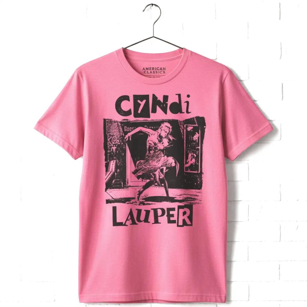 Cyndi Lauper Torn Note Pink Dance Men's T Shirt